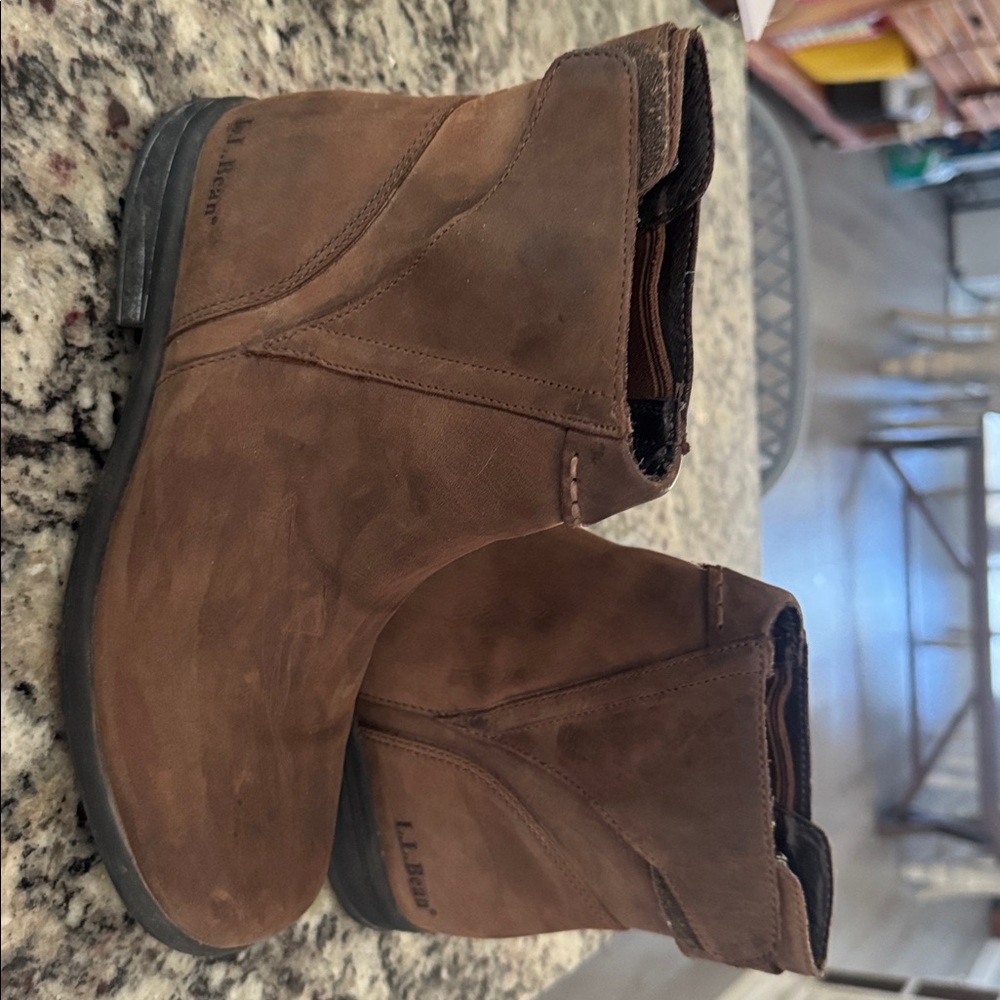 L.L. Bean Chestnut Leather Ankle Boots